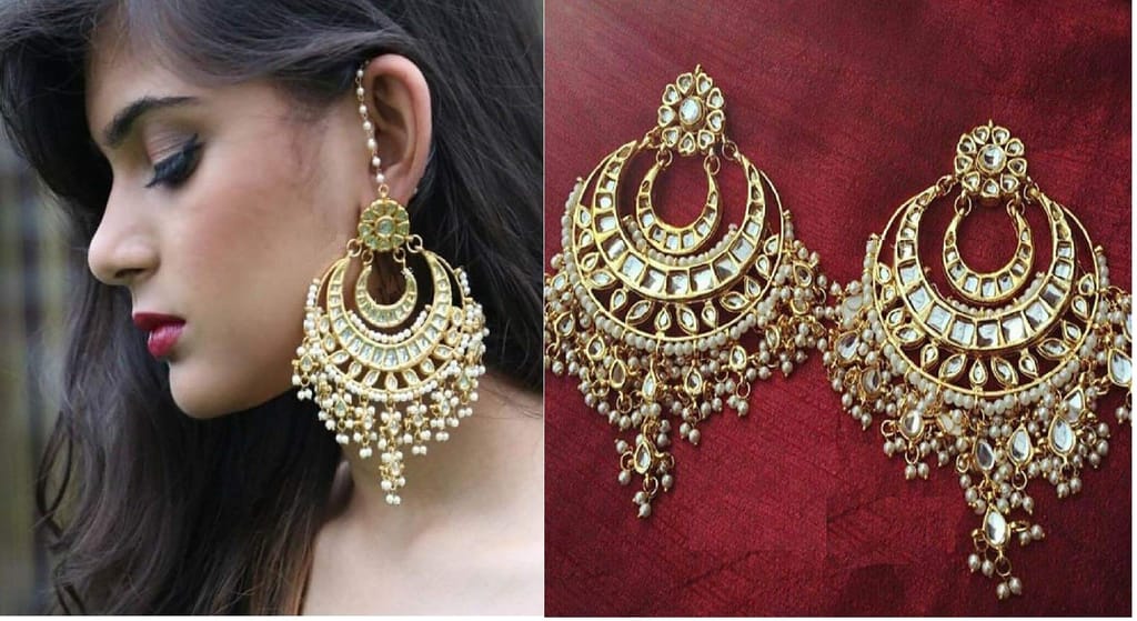 Abhaah Indie rang Gold Plated Copper Pearl Earrings For Women's & Girls