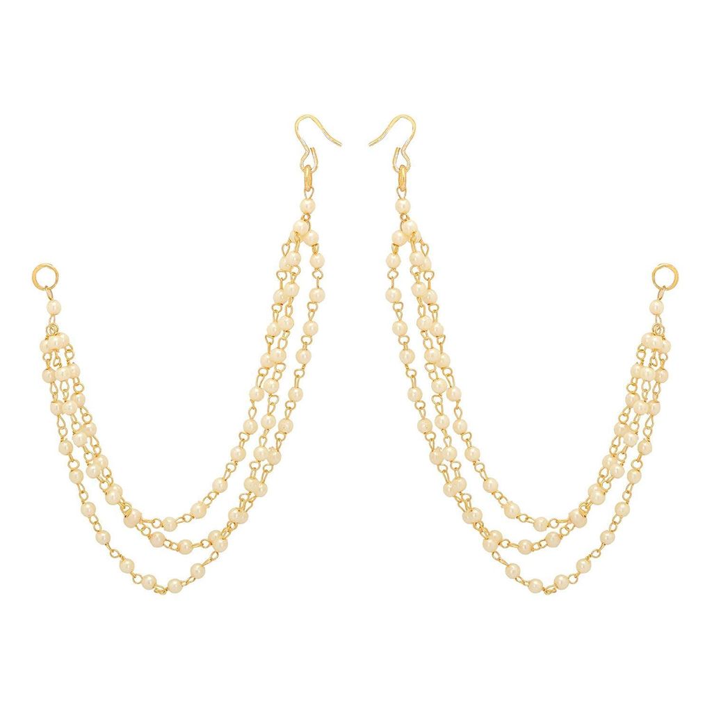 Abhaah Brass Brass and Pearl Earring for Women's, White