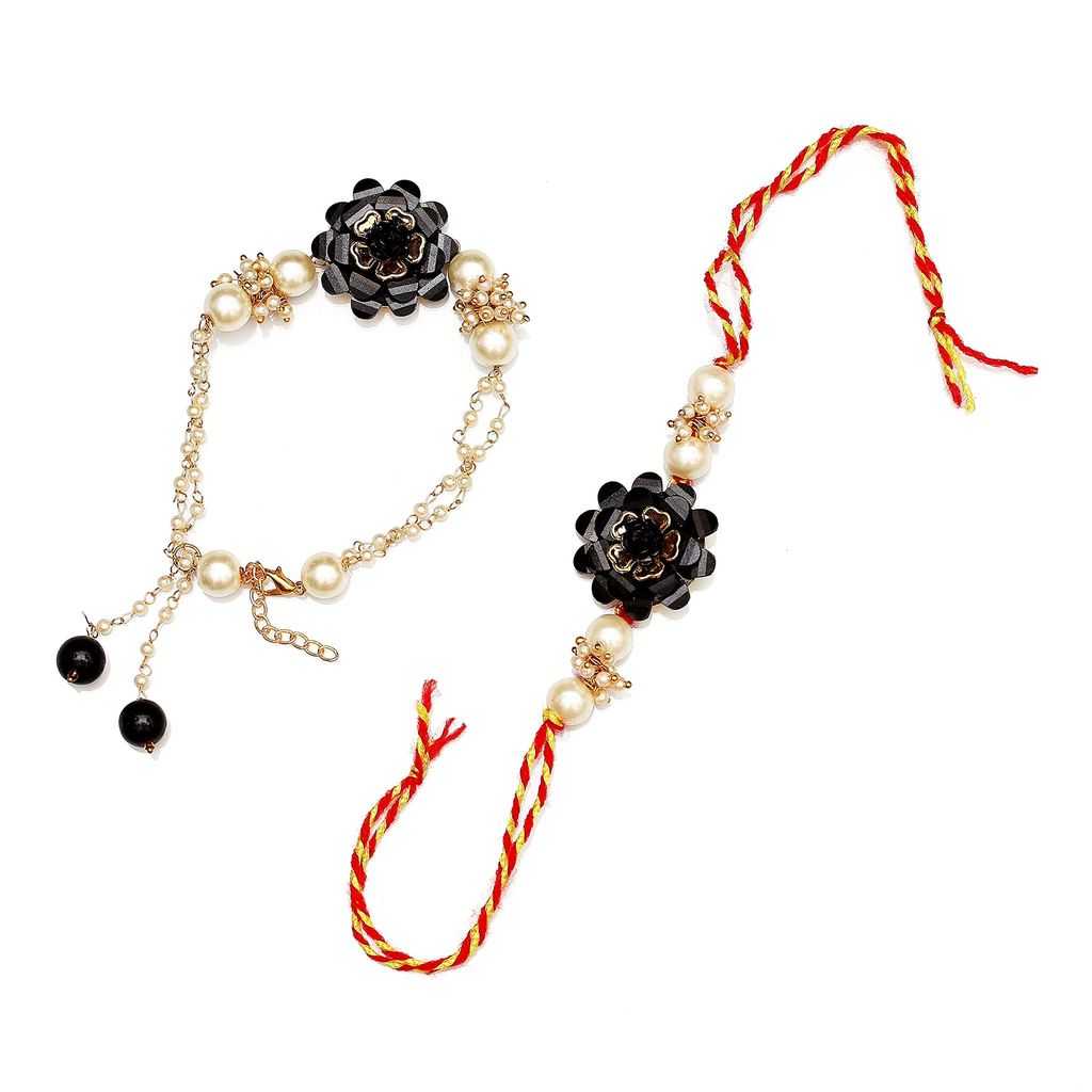 Abhaah Bhaiya bhabhi couple black Rakhi combo set