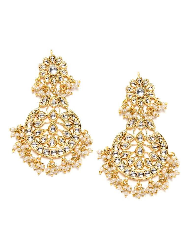 Abhaah bollywood inspired kundan meenakari traditional look bridal chandbali earrings jhumkas with pearls for women and girls