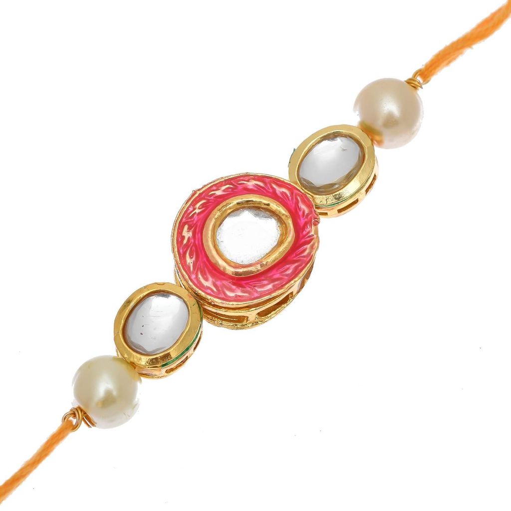 Abhaah BHAIYAA BHABHI KUNDAN RAKHI COMBO SET