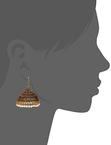 Abhaah handcrafted antique golden oxidised big jhumka for women and girls