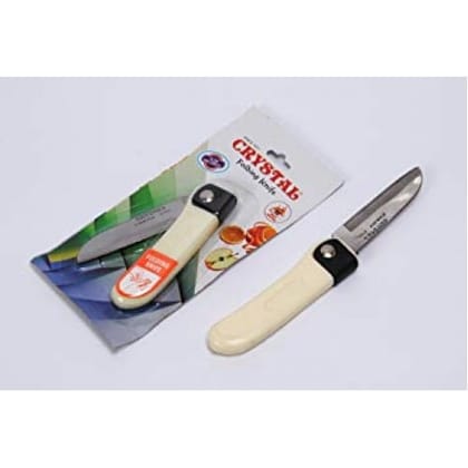 CRYSTAL FOLDING KNIFE PLASTIC HANDLE