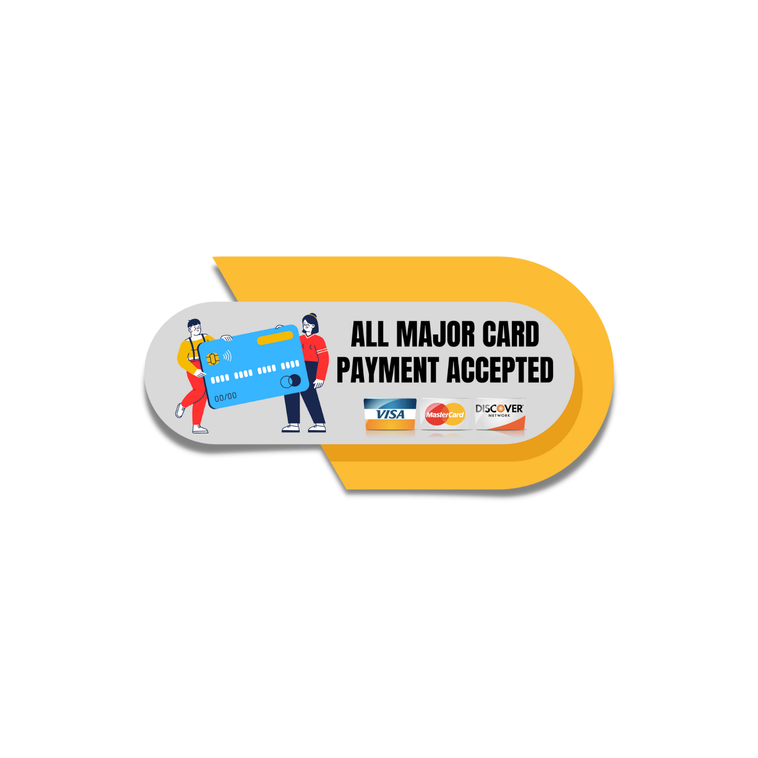Seamless Transactions: Pack of 3 Laser-Cut 'All Major Card Payment Accepted' PVC Stickers