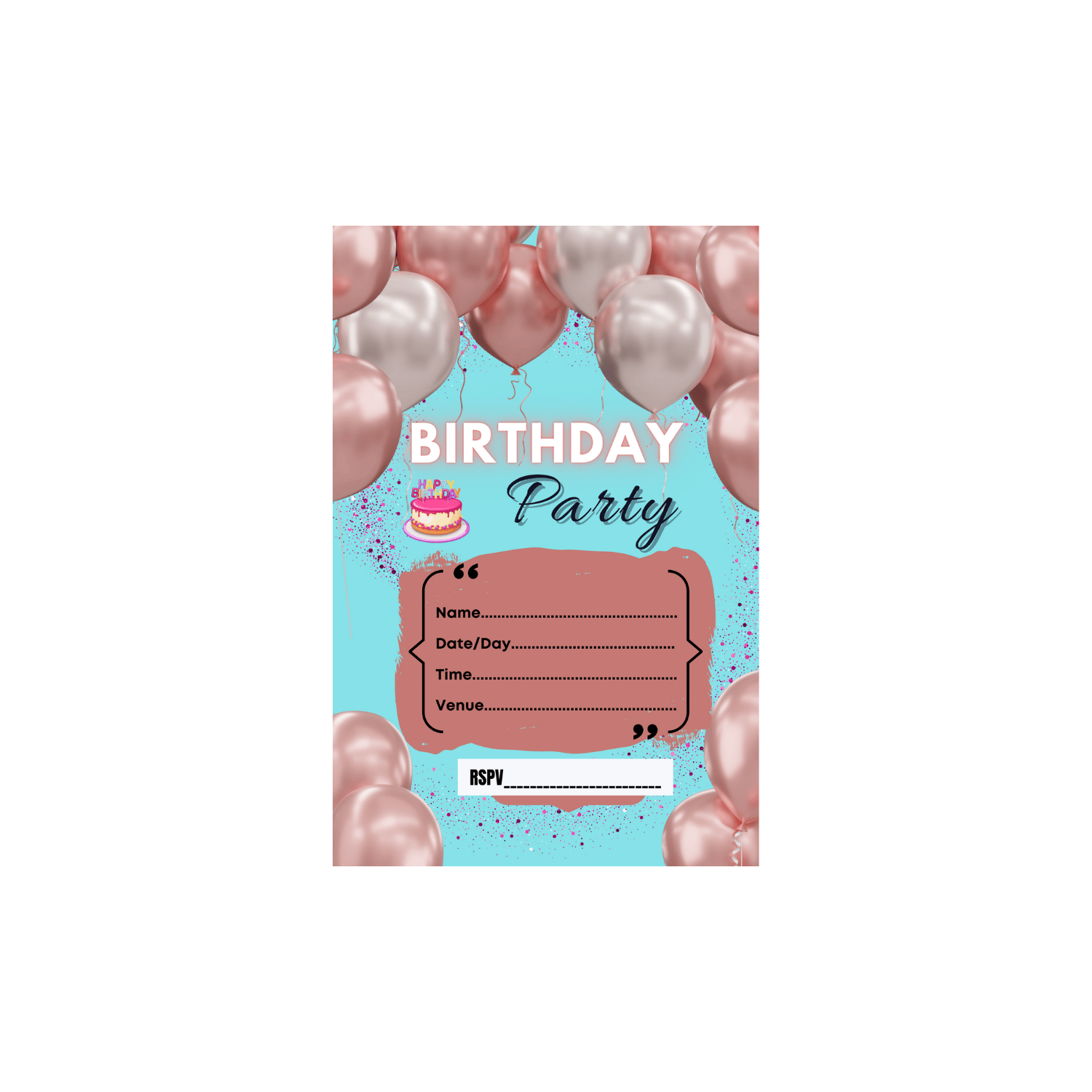 Joyful Celebrations: Birthday Party Invitation Cards - Pack of 20