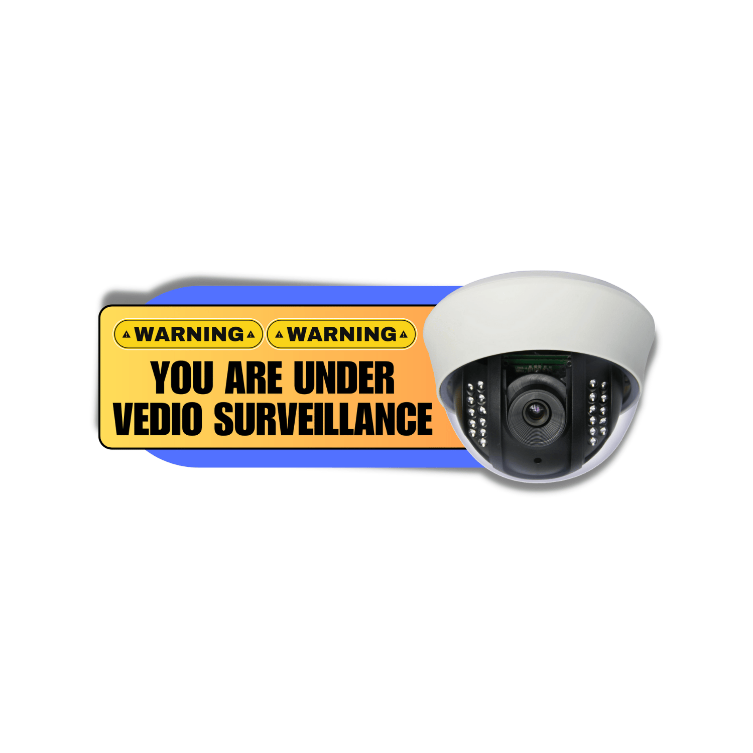 Guardian Eyes: Multicolor Laser-Cut CCTV Surveillance Warning Sticker Set of 3