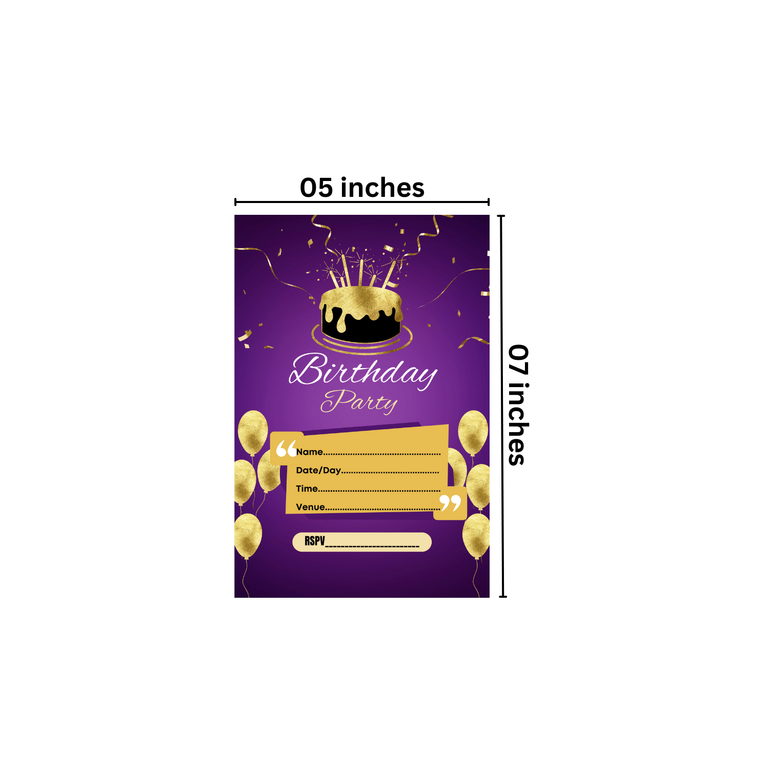 Joyful Celebrations: Birthday Party Invitation Cards - Pack of 20