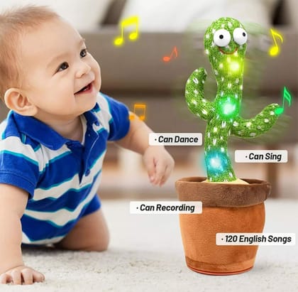 Dancing Cactus Toy | Talking, Wriggle Singing Mimicking -Repeat What You Say with LED