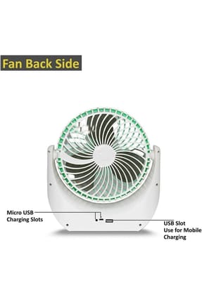 Powerful Rechargeable Fan with 3 Speeds and LED Light feature Quiet Operation Portable USB desk Table Fan for Camping Traveling Home Kitchen Office Outdoor