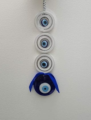 Three Circles Evil Eye Home Decor Vastu Feng Shui Wall Hanging for Protection of Home, Office Entrance Hanging Ornament Nazar Battu Amulet Charms