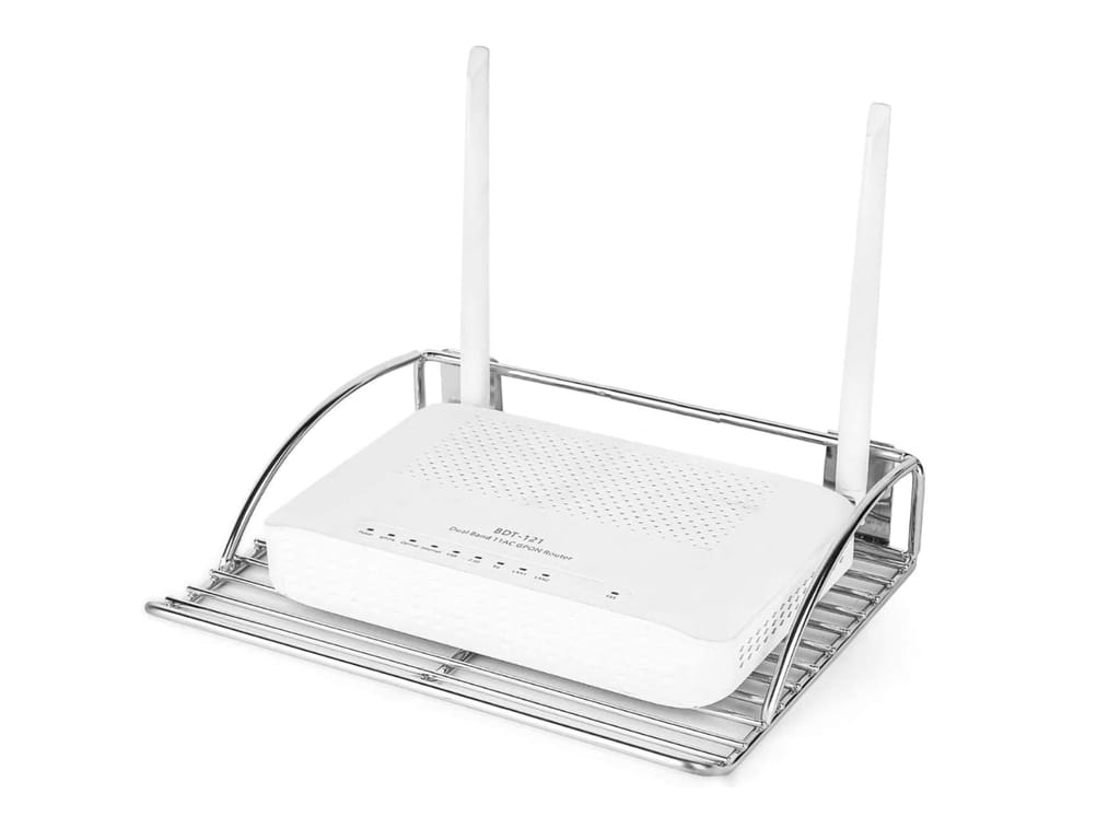 NURATStainless Steel Set Top Box DVD Stand Wall Mount Setup Box Holder Wall Shelf Wi-Fi Router Stand Set top Box Stand