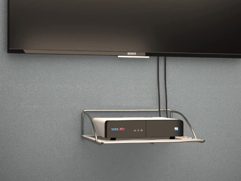 NURATStainless Steel Set Top Box DVD Stand Wall Mount Setup Box Holder Wall Shelf Wi-Fi Router Stand Set top Box Stand