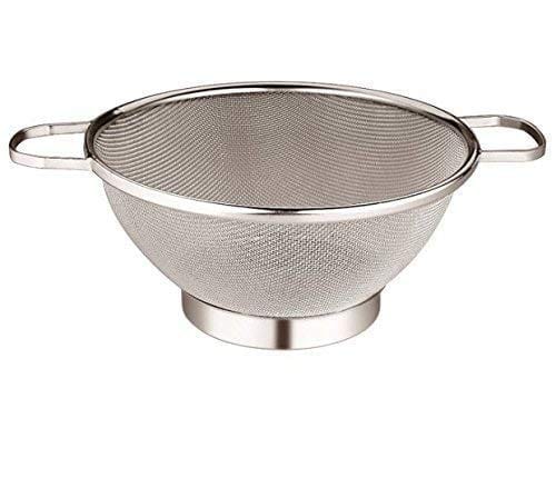 NURAT Primmum Quality Stainless Steel Colander Basket with Handle Strainer for Fruits Vegetables Rice Noodles 30 cm (Set of 1)