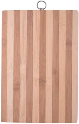 Wooden Vegetable Cutting Board - Large Organic Bamboo Chopping Board for Kitchen with Handle Slicing Board for Fruit, Meat, Cheese Knife Friendly Size 34 * 24 cm