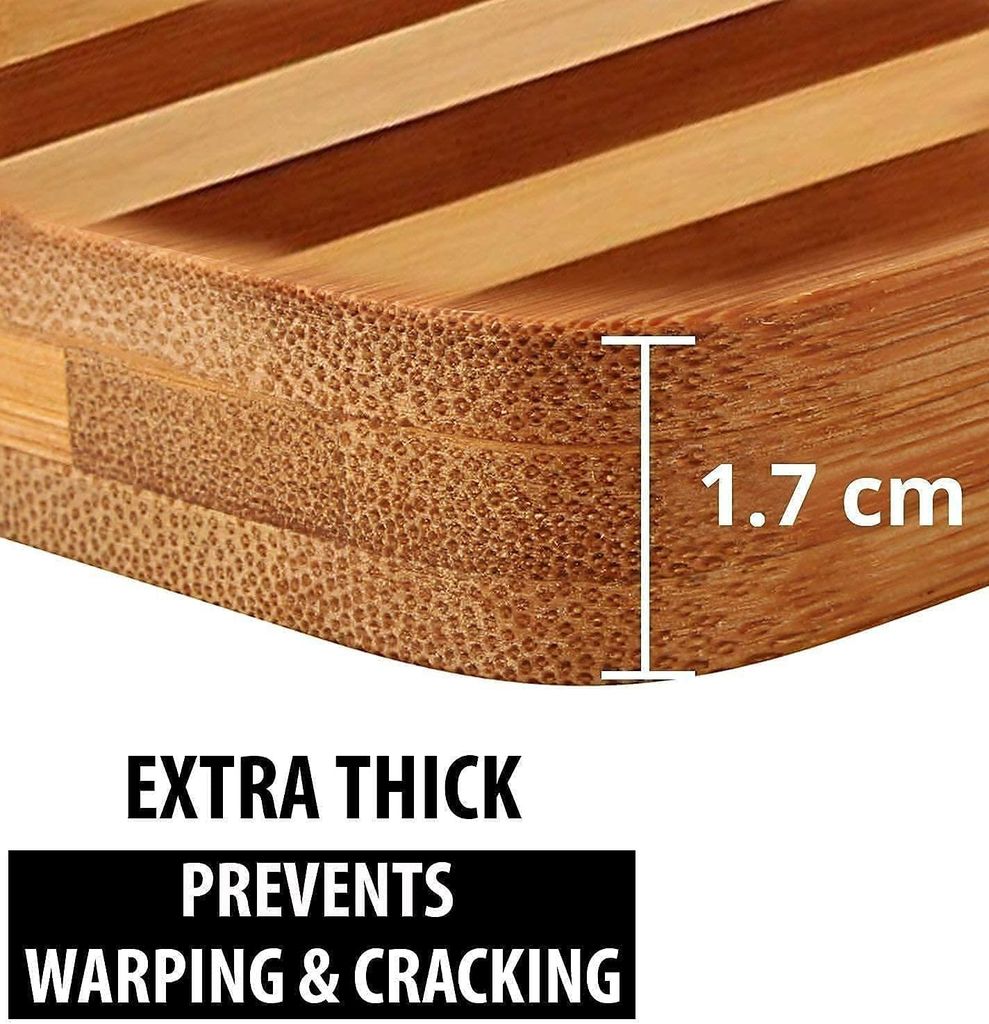 NURAT High Quality Strong Wooden Vegetable Cutting & Chopping Board - Large Size Organic Chopping Board for Kitchen with Handle Slicing Board for Fruit, Meat, Cheese. Knife Friendly Size 34 * 24 cm