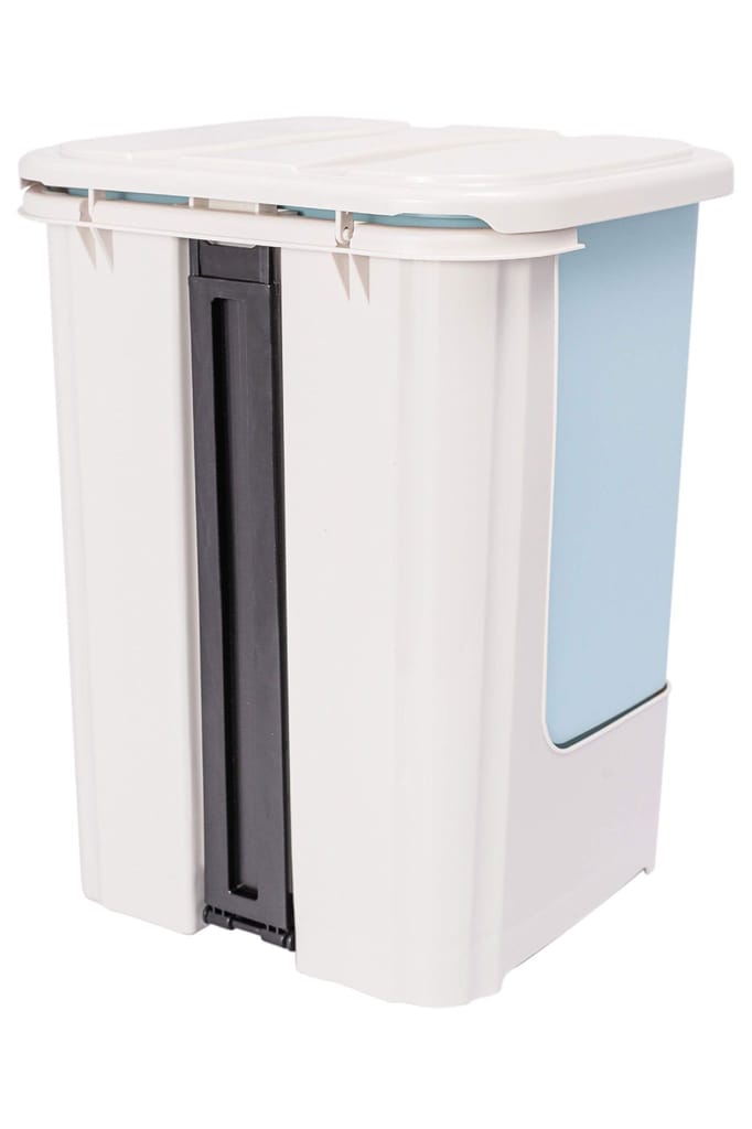NURAT18 L Modern Step On Dustbin With Lid For Kitchen(Light Blue)