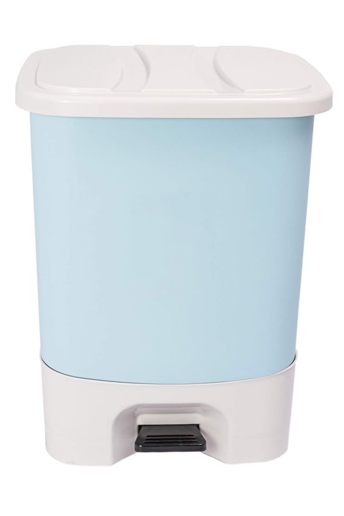 NURAT18 L Modern Step On Dustbin With Lid For Kitchen(Light Blue)