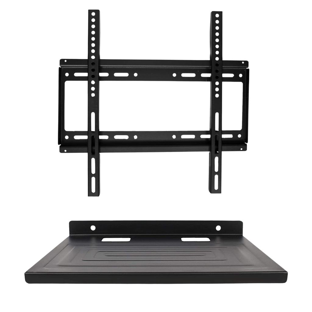 NURATCombo TV Stand Hanger Holder Universal Fixed TV Wall Stand with Set Top Box Self