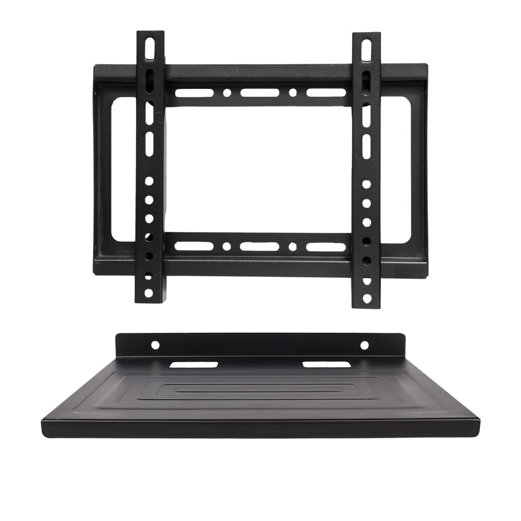 NURATCombo TV Stand Hanger Holder Universal Fixed TV Wall Stand with Set Top Box Self