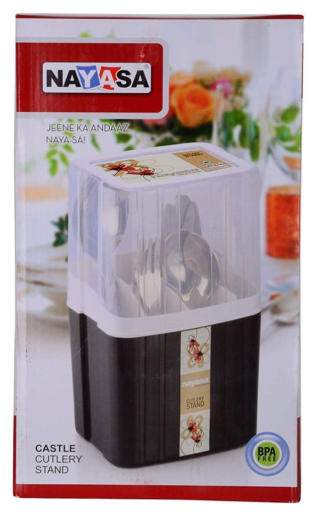 Nayasa Plastic Cutlery Stand, 1 Pieces, Red by Krishna Enterprises