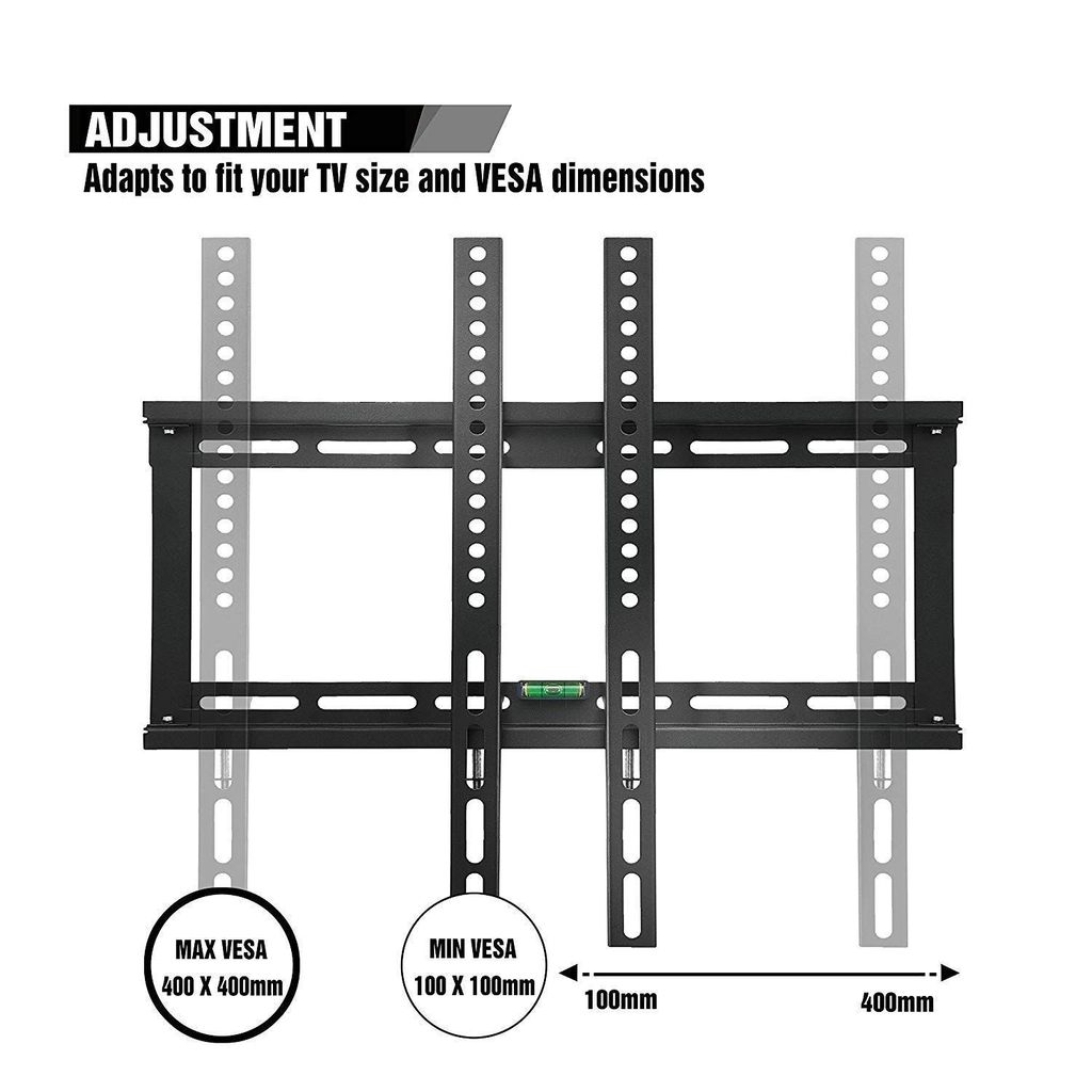NURAT 14-42" Inch Fixed led Plasma Wall Mount Bracket LCD TV Stand 400 x 400, 30 kg Weight Capacity |Heavy Duty| (Pack of 1)