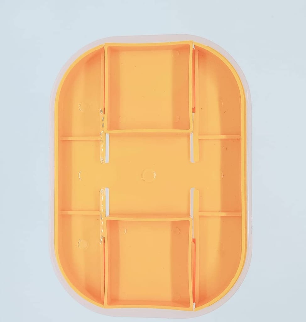 NURAT Storage Container 2 Sections Air Tight Transparent Lid Suitable for Kitchen Cereal, Flour, Sugar, Coffee, Rice, Nuts, Snacks, Dry Food (2000 ML, Multi-Color)