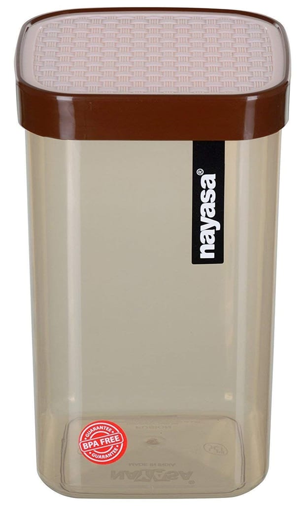 Nayasa Fusion Deluxe Containers Box/Polypropylene Grocery Container, Pack of 12 (1500ml 3Pcs, 1000ml 3Pcs, 750ml 3Pcs, 550ml 3Pcs), (Beige/Brown) by Krishna Enterprises