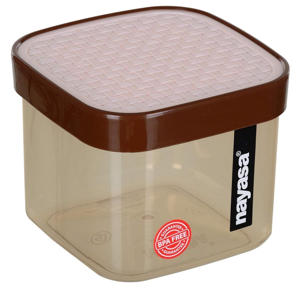 Nayasa Fusion Deluxe Containers Box/Polypropylene Grocery Container, Pack of 12 (1500ml 3Pcs, 1000ml 3Pcs, 750ml 3Pcs, 550ml 3Pcs), (Beige/Brown) by Krishna Enterprises