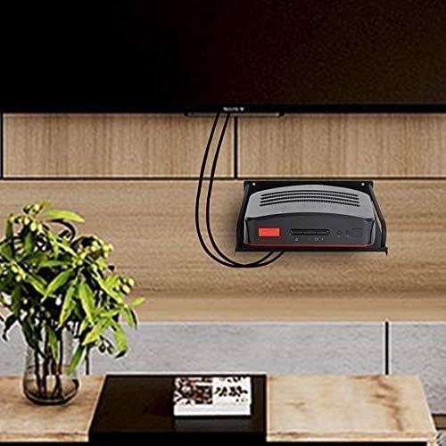 NURAT Metal Stainless Steel Set Top Box Stands | Wi Fi Router Stand/Holder Steel Wall Shelf | Unbreakable DTH Wall of Stand for Mobile TV Connection, Black