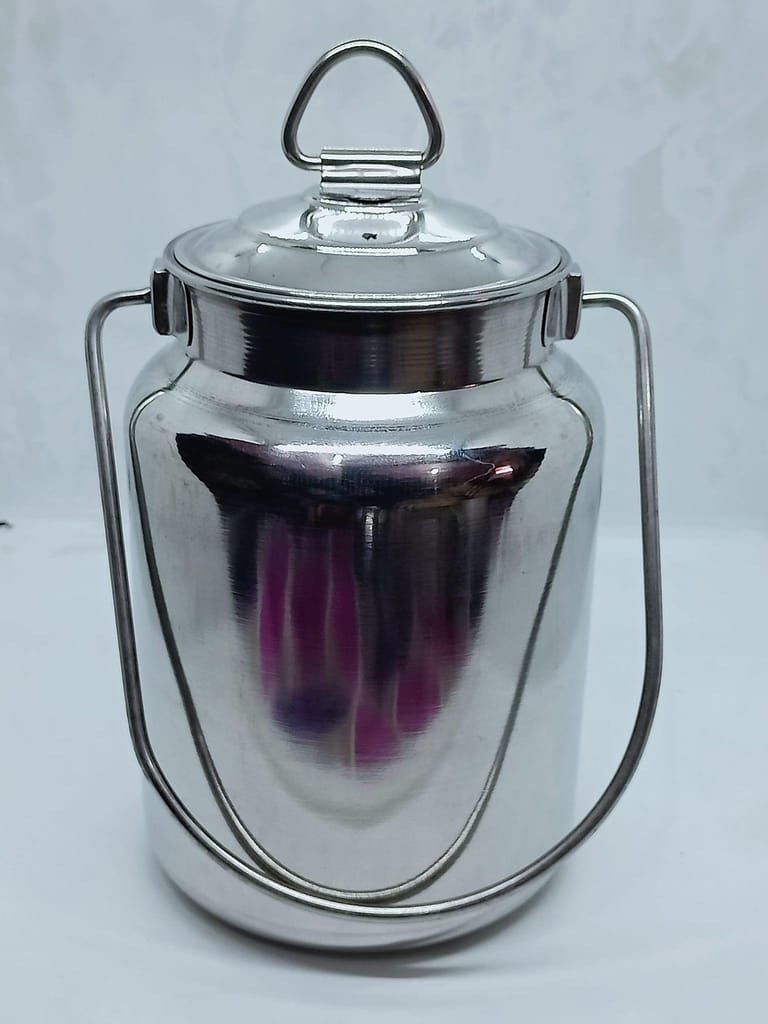 NURAT Stainless Steel Milk/Oil Storage Container, 3 Liter, Silver