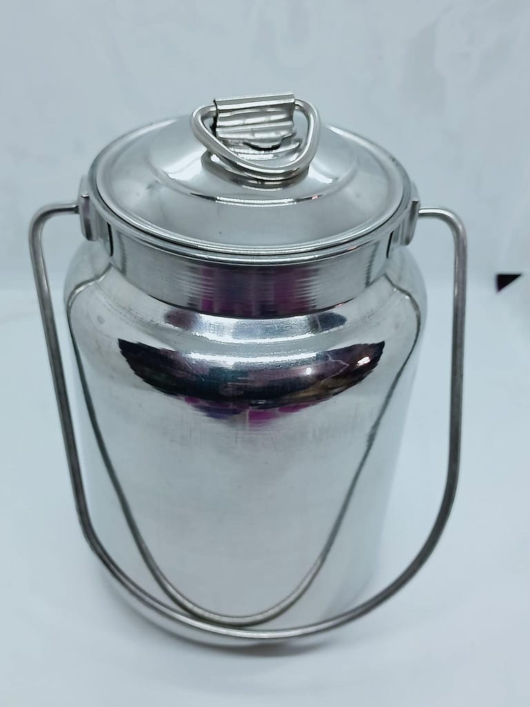 NURAT Stainless Steel Milk/Oil Storage Container, 3 Liter, Silver