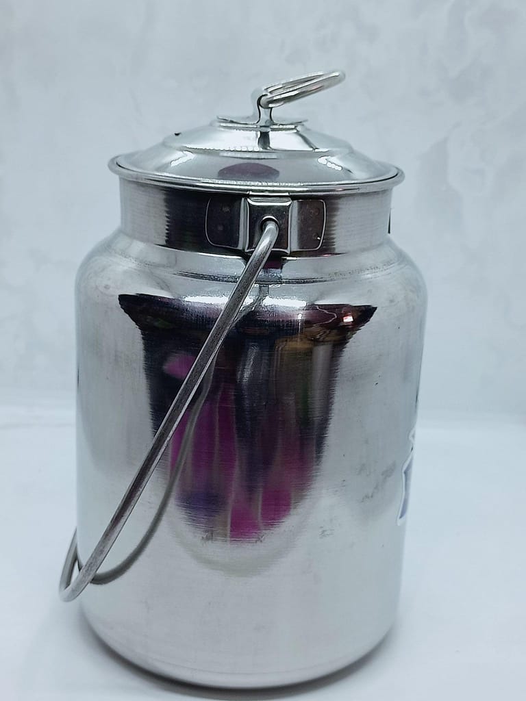 NURAT Stainless Steel Milk/Oil Storage Container, 3 Liter, Silver