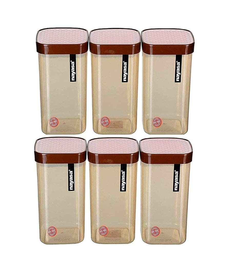nayasa Superplast Plastic Fusion Containers 2100ml, Set of 6, by Krishna Enterprises