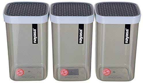 Nayasa Superplast Fusion Plastic Container Set, 1 Litre, Set of 12, Multicolour