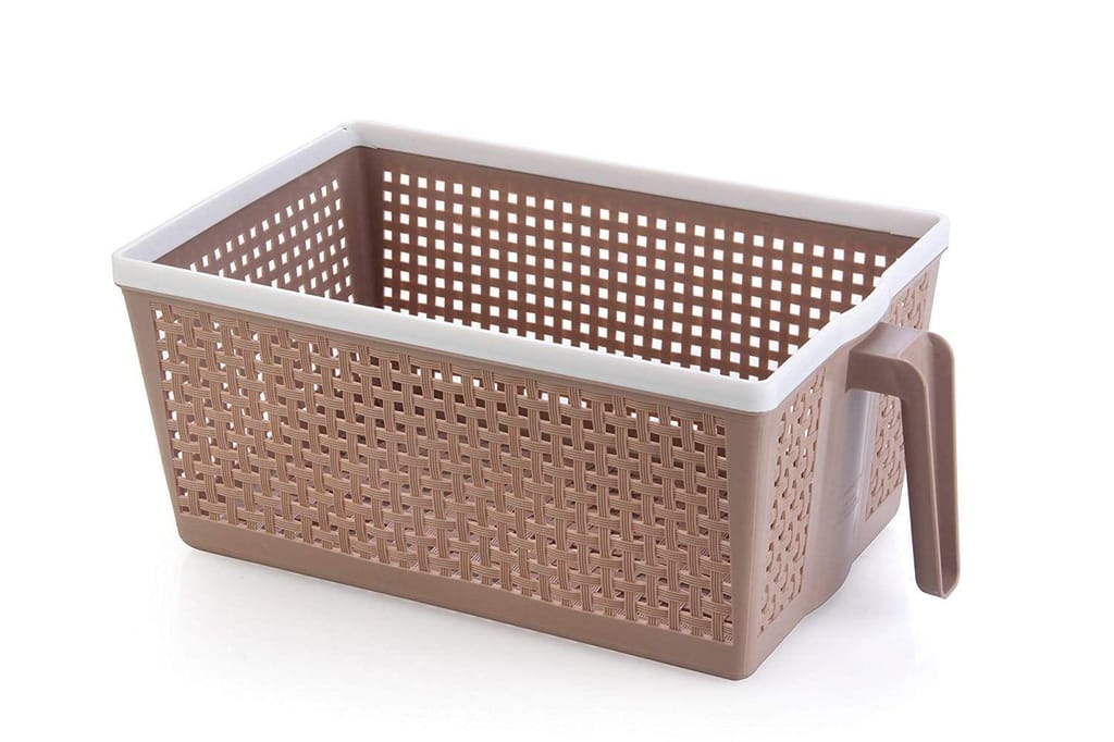 Nayasa Frill Plastic Basket No. 1, Small, Beige