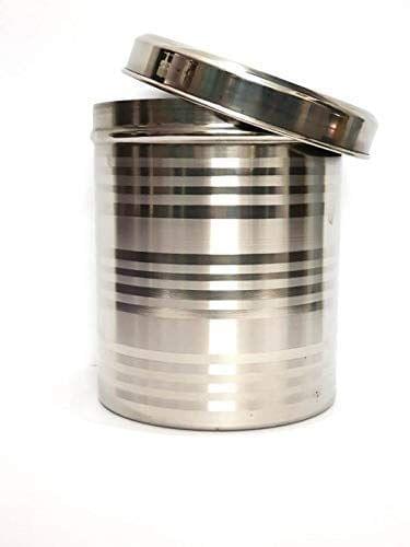 NURAT Stainless Steel Multipurpose Storage Deep Dabba Container & Jar - 5 Litre, 1 Piece, Silver