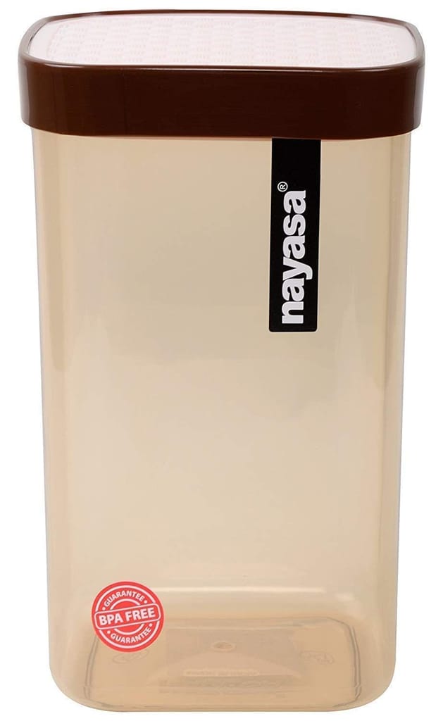 Nayasa Plastic Fusion Containers - 1500 ml, Set of 6, Brown