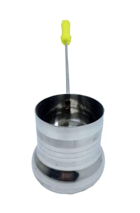 NURAT Water Pouring Dispenser Stainless Steel Glass Lota, Water Donga with Handle for Matka (Yellow) 300 ML