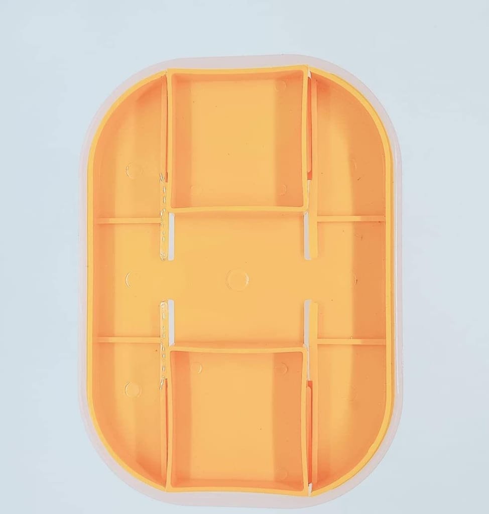 NURAT: 2 Sections Air Tight Transparent Food, Grain, Cereal Dispenser Storage Container Jar -2000ml,Storage containers,(Orange)