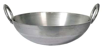 NURAT Aluminium Casting Hindalium Kadai with Handle Size-6 Aluminium Kadai for Deep Fry Medium Size (2 Litter)