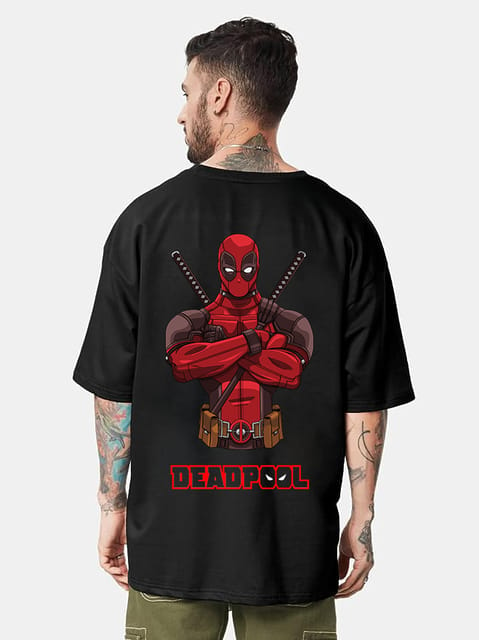 Deadpool India Oversized Dropshoulder Unisex Black T-Shirt