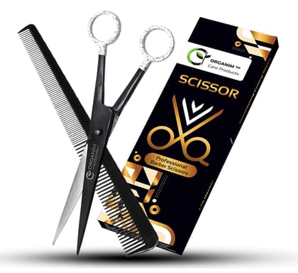 Organim care products Barber Hair Cutting Scissor 7" inch Professional Barber Hair Cutting(FREE BARBER COMB)