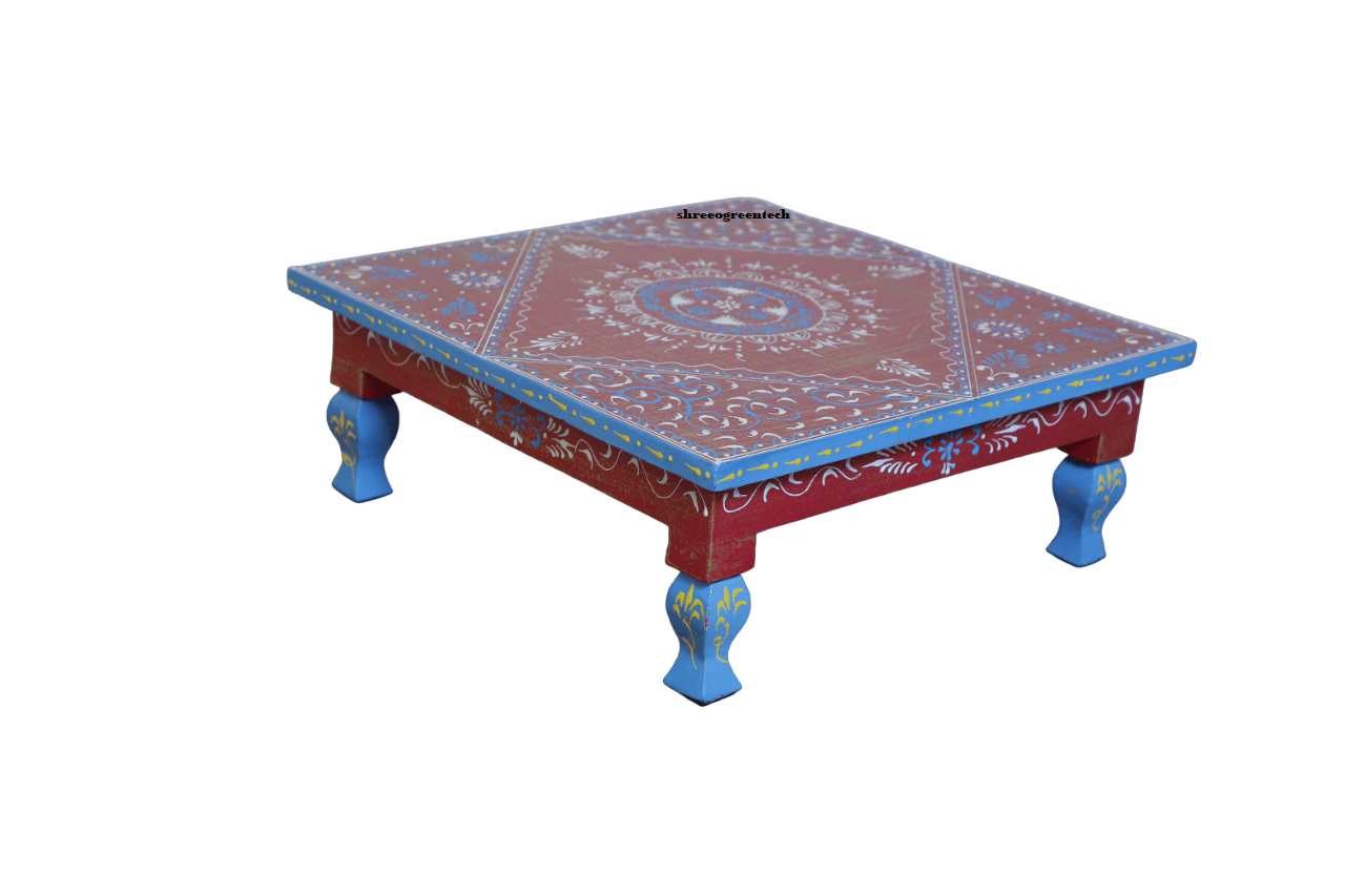 Wooden Handpainted Chowki/Bajot For diwali home Decor,Living home Furniture