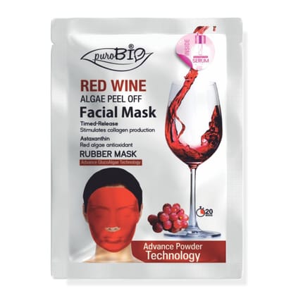 Purobio Red wine Glucoalgae Peel Off Facial Mask Kit
