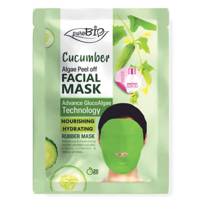 Purobio Cucumber Glucoalgae Peel Off Facial Mask Kit