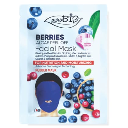 Purobio Berries Glucoalgae Peel Off Facial Mask Kit