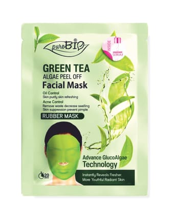 Purobio Green tea Glucoalgae Peel Off Facial Mask Kit