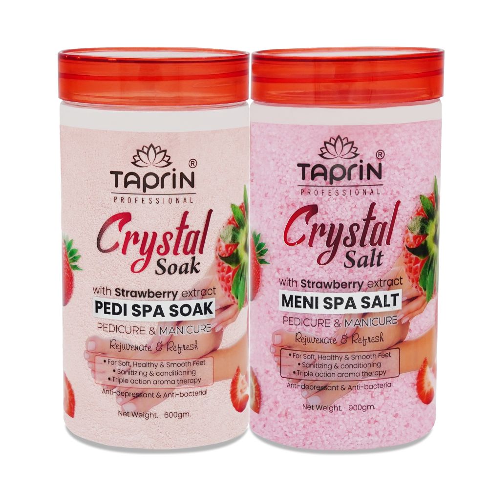 Taprin Pedi spa Soak & Meni spa salt with strawberry extract (600+900)g | For Soft, Healthy & Smooth feet