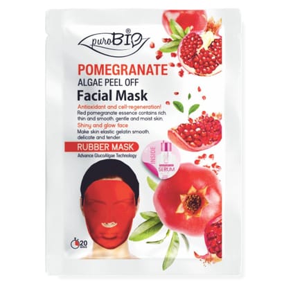 Purobio Pomegranate Glucoalgae Peel Off Facial Mask Kit