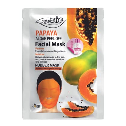 Purobio Papaya Glucoalgae Peel Off Facial Mask Kit